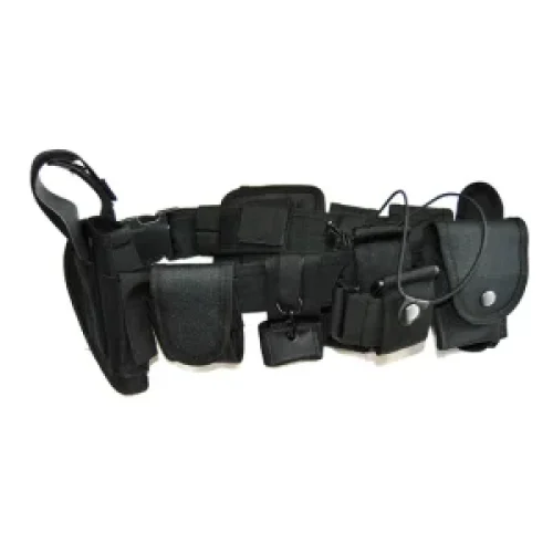 Belt with gun holster( hand cuff baton stick pepper spry and bag pouches) JY-61 black