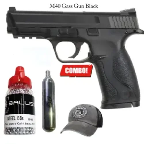 M40 Gas Gun Black BB balls Co2 gas and Cap