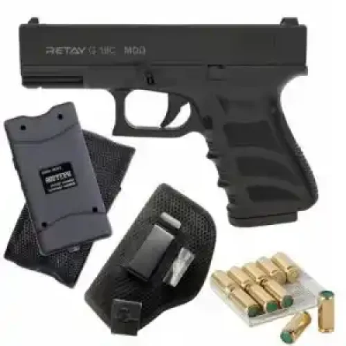 Retay Glog 19 blank gun Black holster Stun gun and 10 bullets