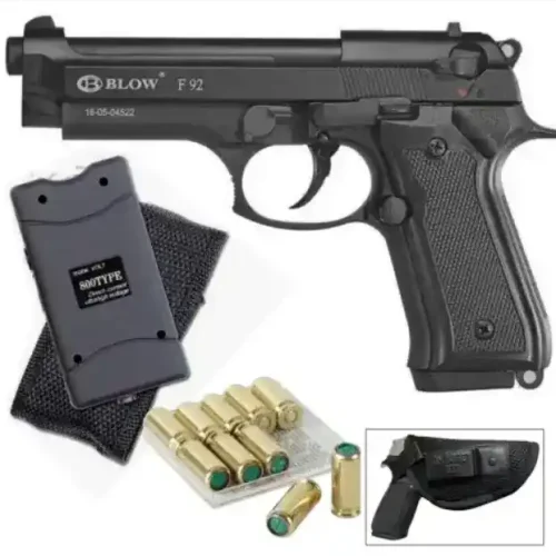 Blow F92 Beretta Blank Gun with Blanks, Holster and Stun Gun