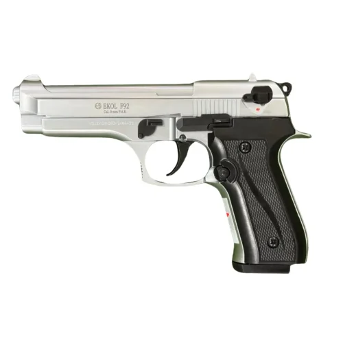 EKOL F92 CHROME BLANK GUN – Premium Blank Guns for Sale | Targeted Self Defense