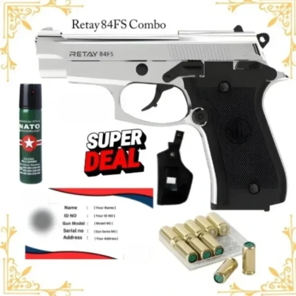 Retay 84fs Chrome Blank Gun Combo